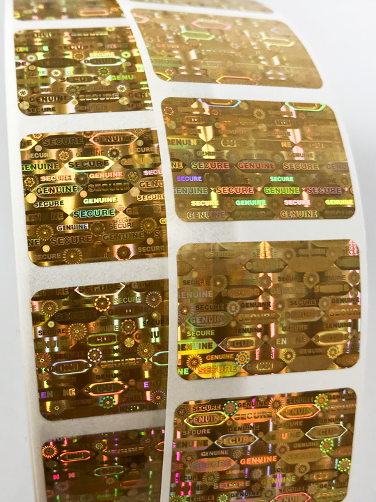 Hologramm-Etiketten Gold 30x20mm